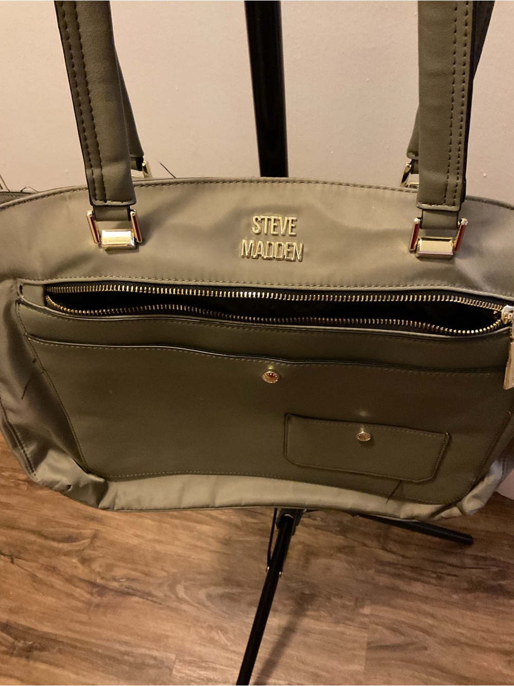 Steve Madden Olive Tote with Gold Hardware